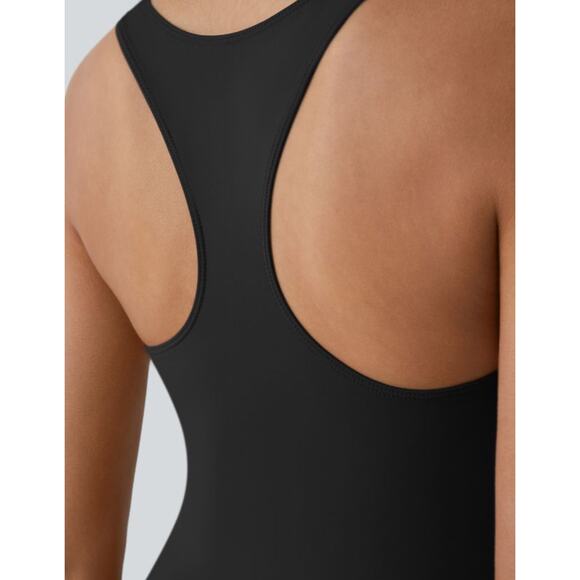 Halara Deep V Neck Racerback 2-in-1 Side Pocket Flare Mini Casual Dress - Picture 4 of 12